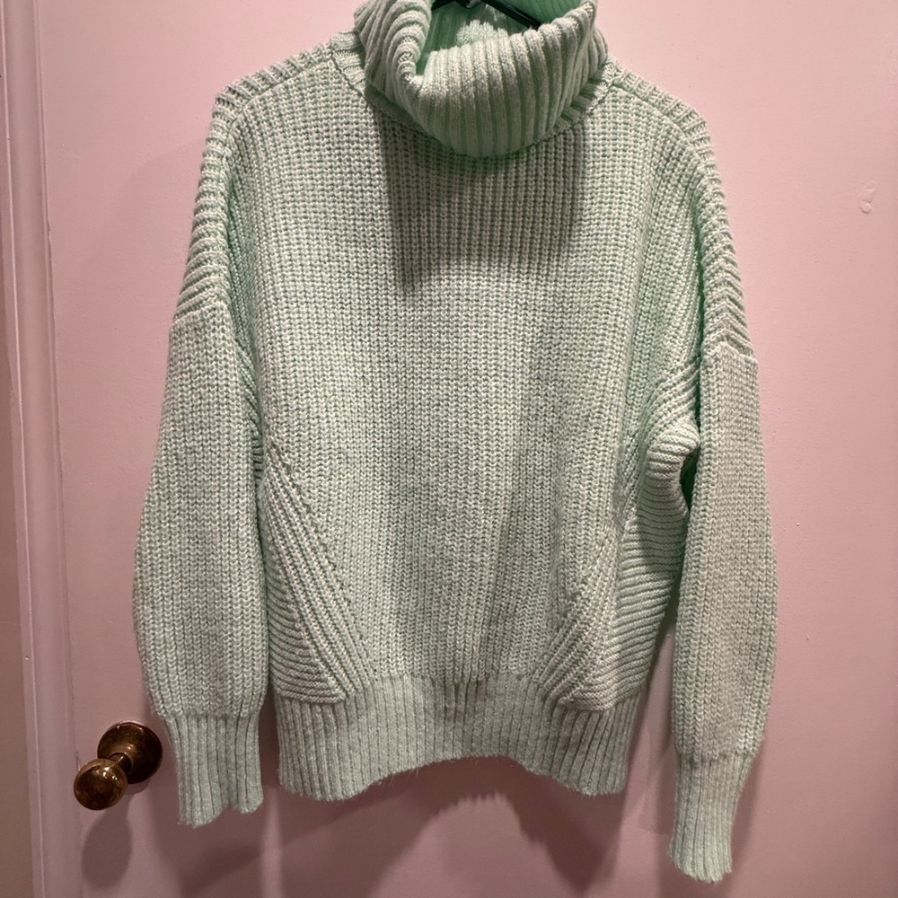 Cozy Mint Green Turtleneck Sweater